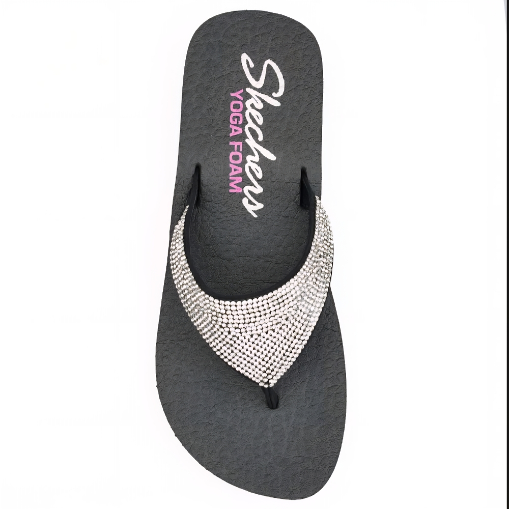 ⏬️PRICEDROP⏬️ Skechers Vinyasa Women's Rhinestone Yoga Mat Wedge Flip Flops
